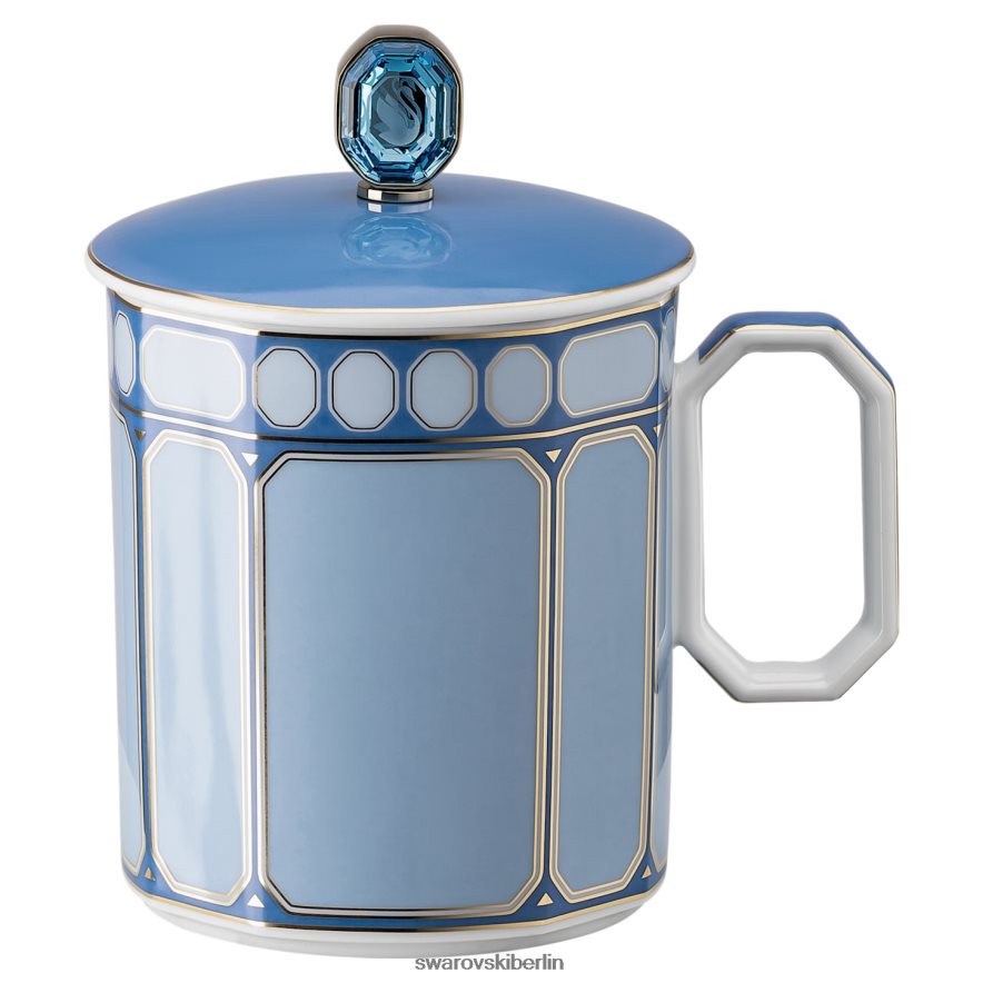 Swarovski Signum-Becher mit Deckel Porzellan, blau Dekorationen HLT4481745