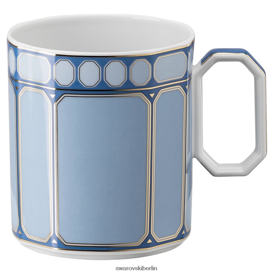 Swarovski Signum-Becher mit Deckel Porzellan, blau Dekorationen HLT4481745