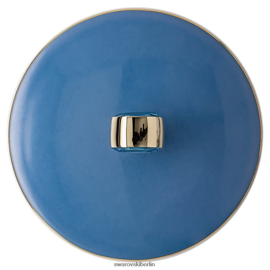 Swarovski Signum-Becher mit Deckel Porzellan, blau Dekorationen HLT4481745