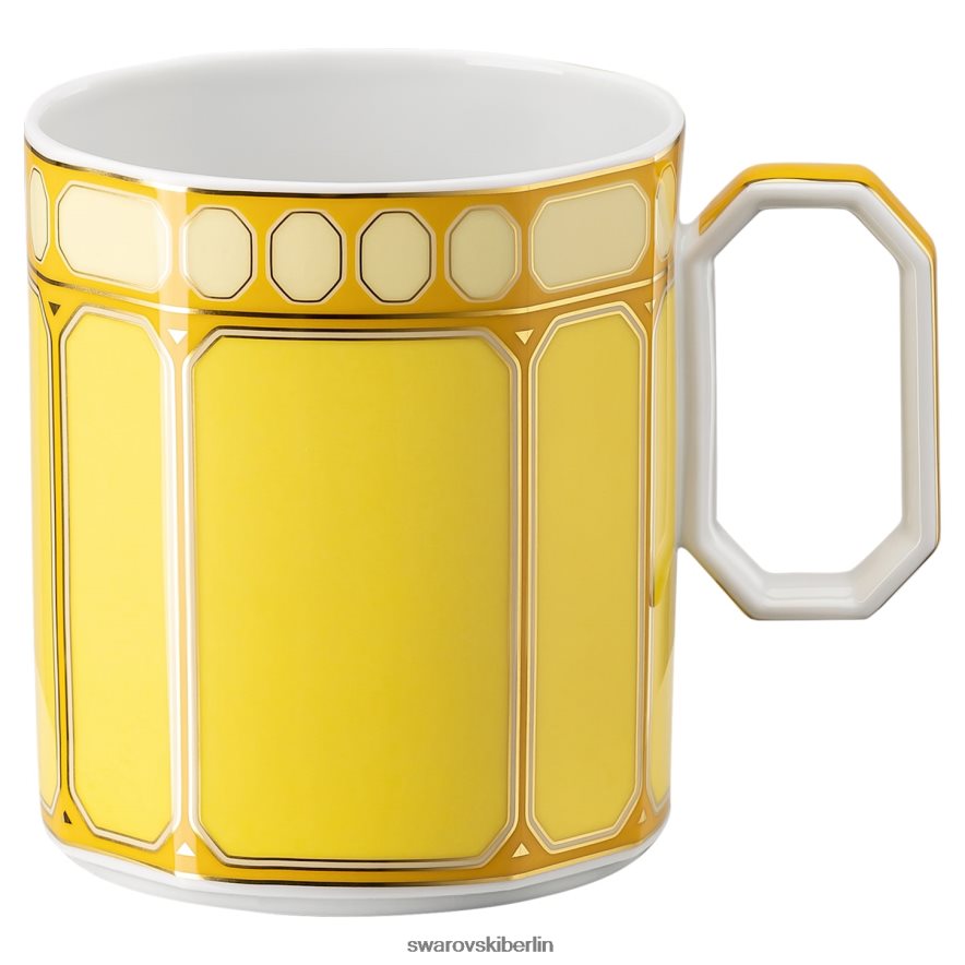 Swarovski Signum-Becher mit Deckel Porzellan, gelb Dekorationen HLT4481713