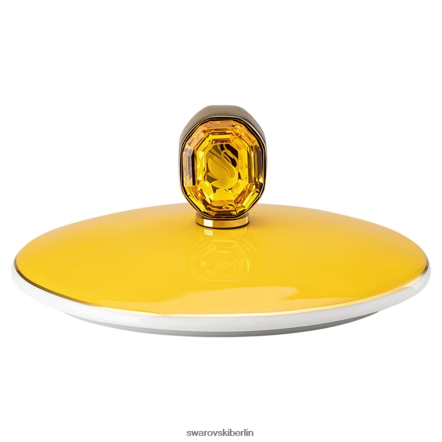 Swarovski Signum-Becher mit Deckel Porzellan, gelb Dekorationen HLT4481713