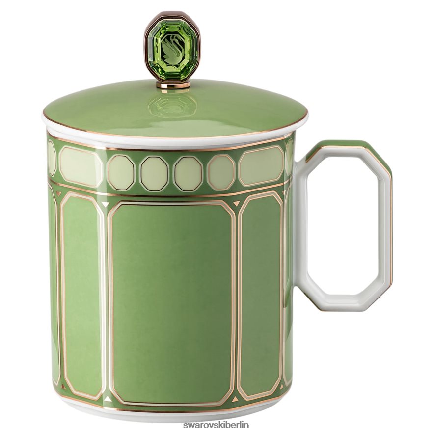 Swarovski Signum-Becher mit Deckel Porzellan, grün Dekorationen HLT4481709
