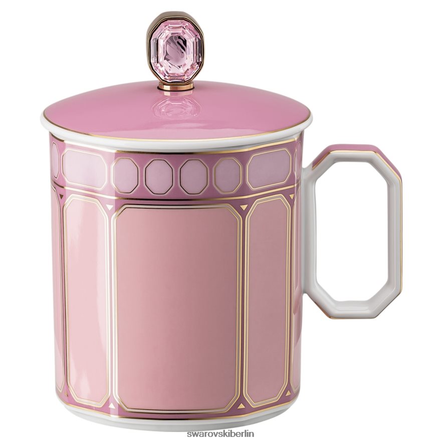 Swarovski Signum-Becher mit Deckel Porzellan, rosa Dekorationen HLT4481743