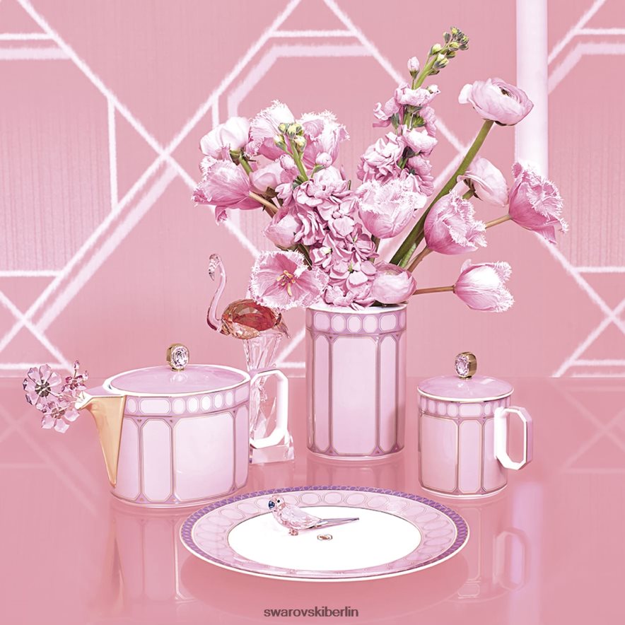 Swarovski Signum-Becher mit Deckel Porzellan, rosa Dekorationen HLT4481743