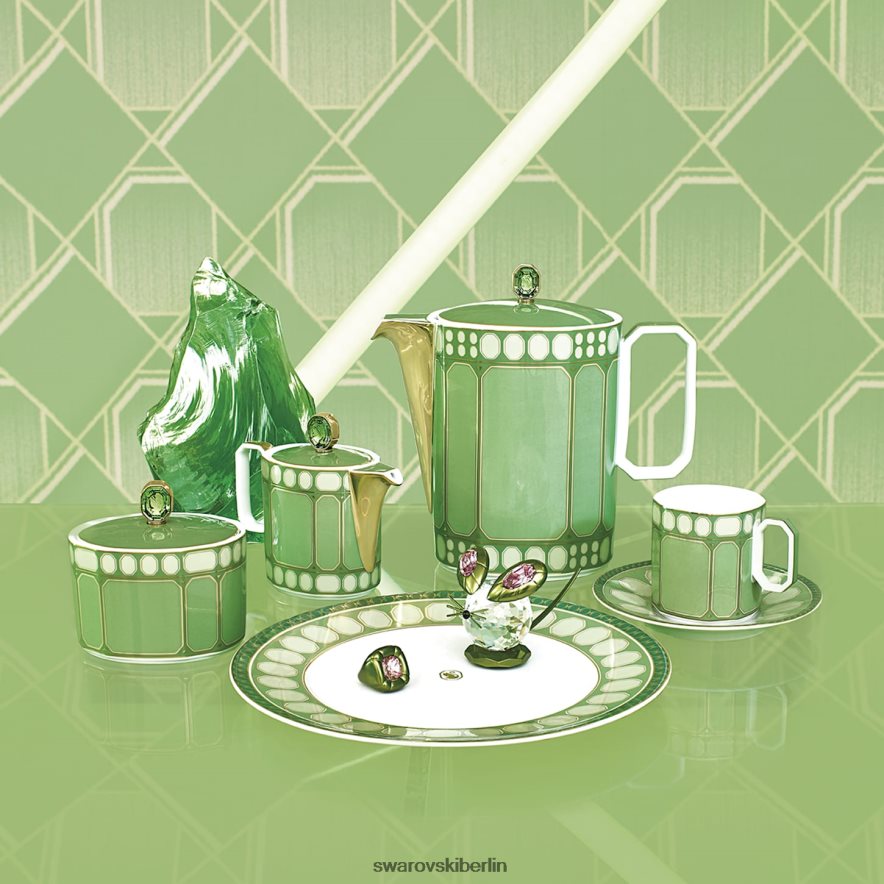 Swarovski Signum Kaffeetasse mit Untertasse Porzellan, grün Dekorationen HLT4481729