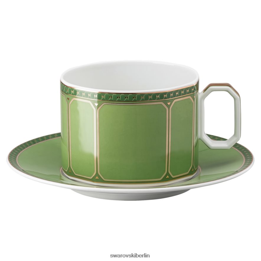 Swarovski Signum-Tasse mit Untertasse Porzellan, grün Dekorationen HLT4481735