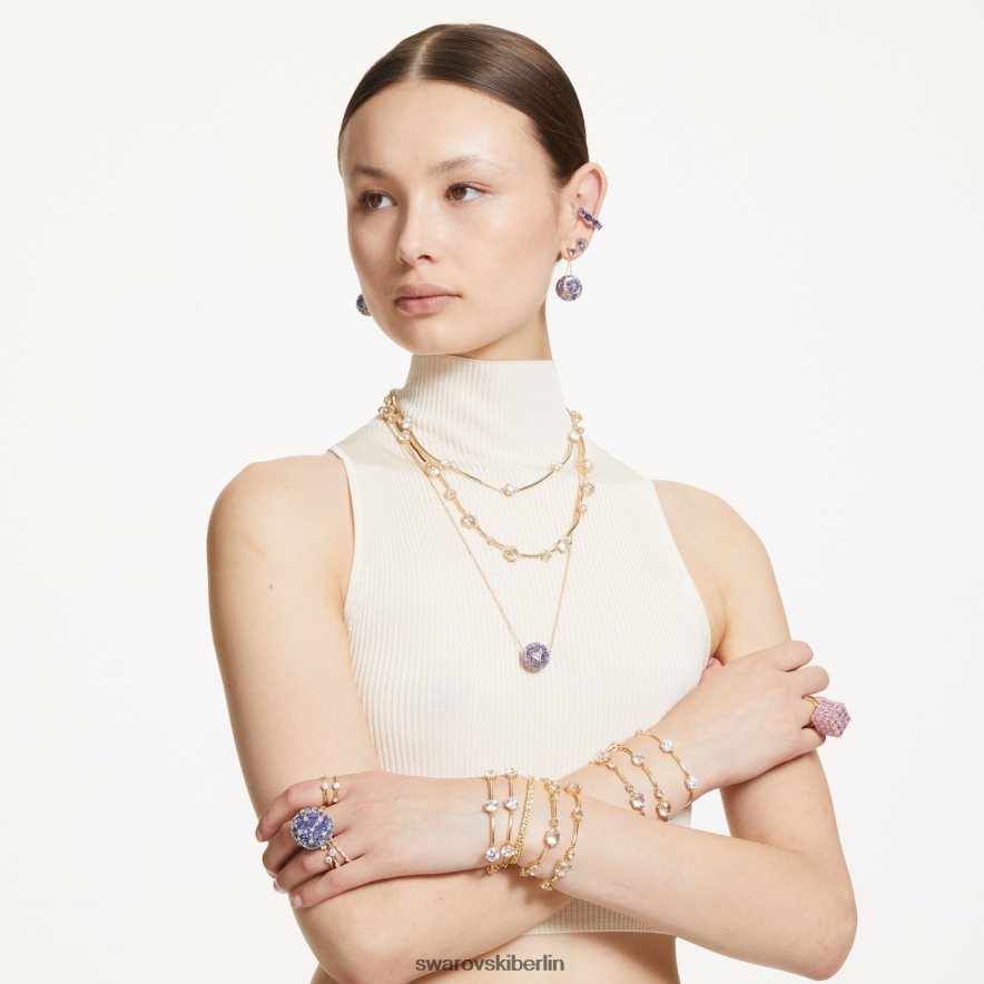 Swarovski Constella-Armband Rundschliff, weiß, glänzend vergoldet Schmuck HLT448504