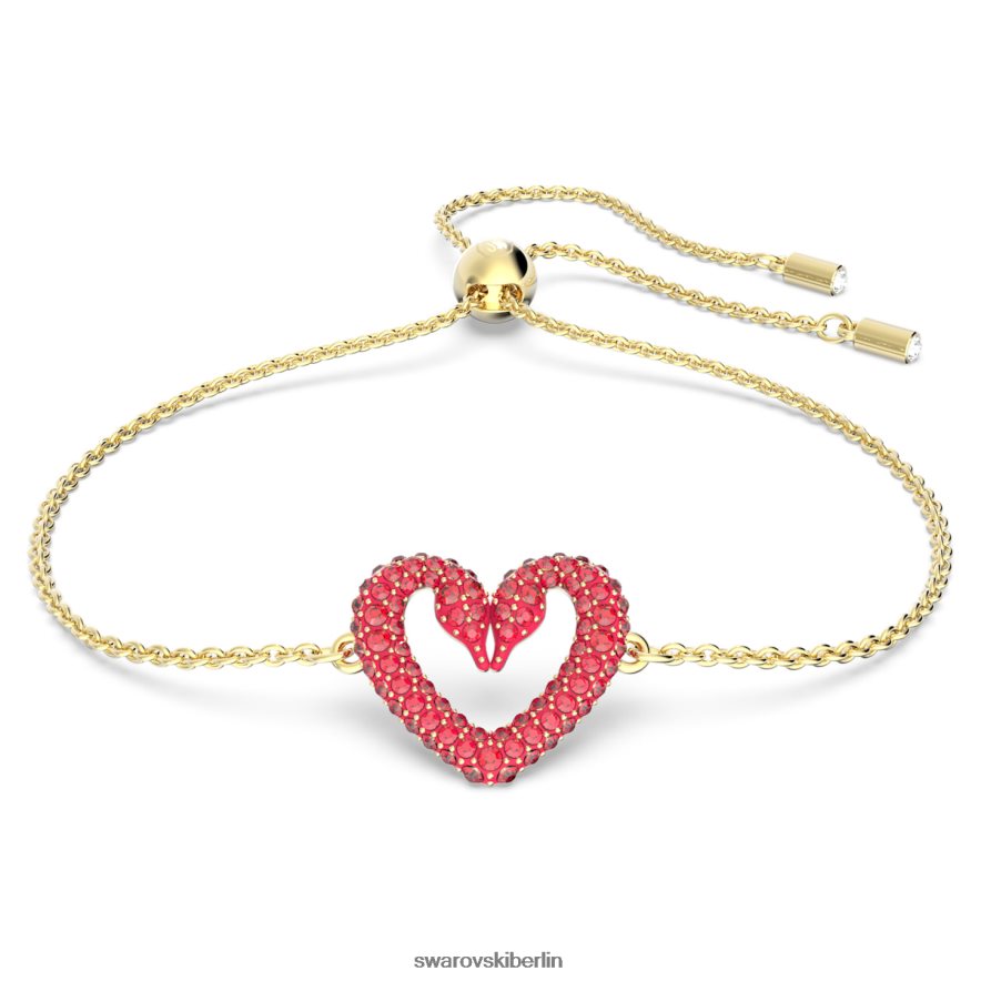 Swarovski Ein Armband Herz, rot, vergoldet Schmuck HLT448532