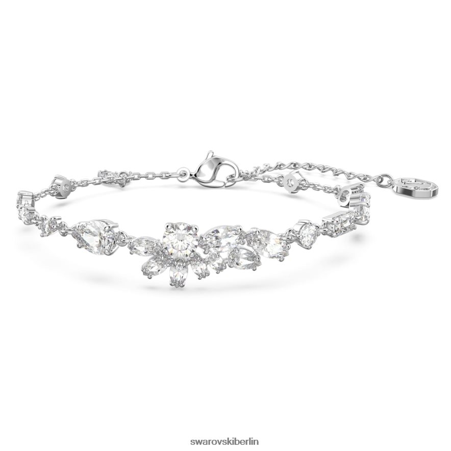 Swarovski Gema-Armband Mischschliffe, Blume, weiß, rhodiniert Schmuck HLT448476