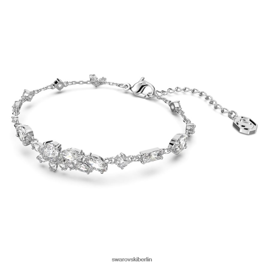 Swarovski Gema-Armband Mischschliffe, Blume, weiß, rhodiniert Schmuck HLT448476