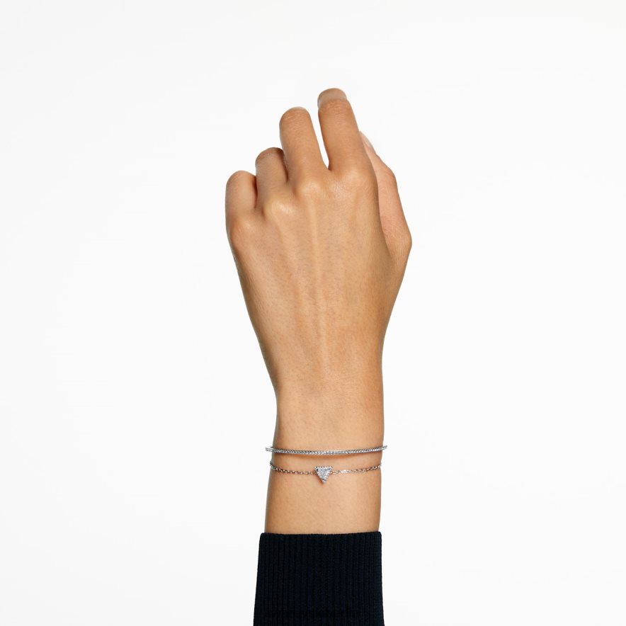 Swarovski Ortyx-Armband Dreiecksschliff, Pavé, weiß, rhodiniert Schmuck HLT448487