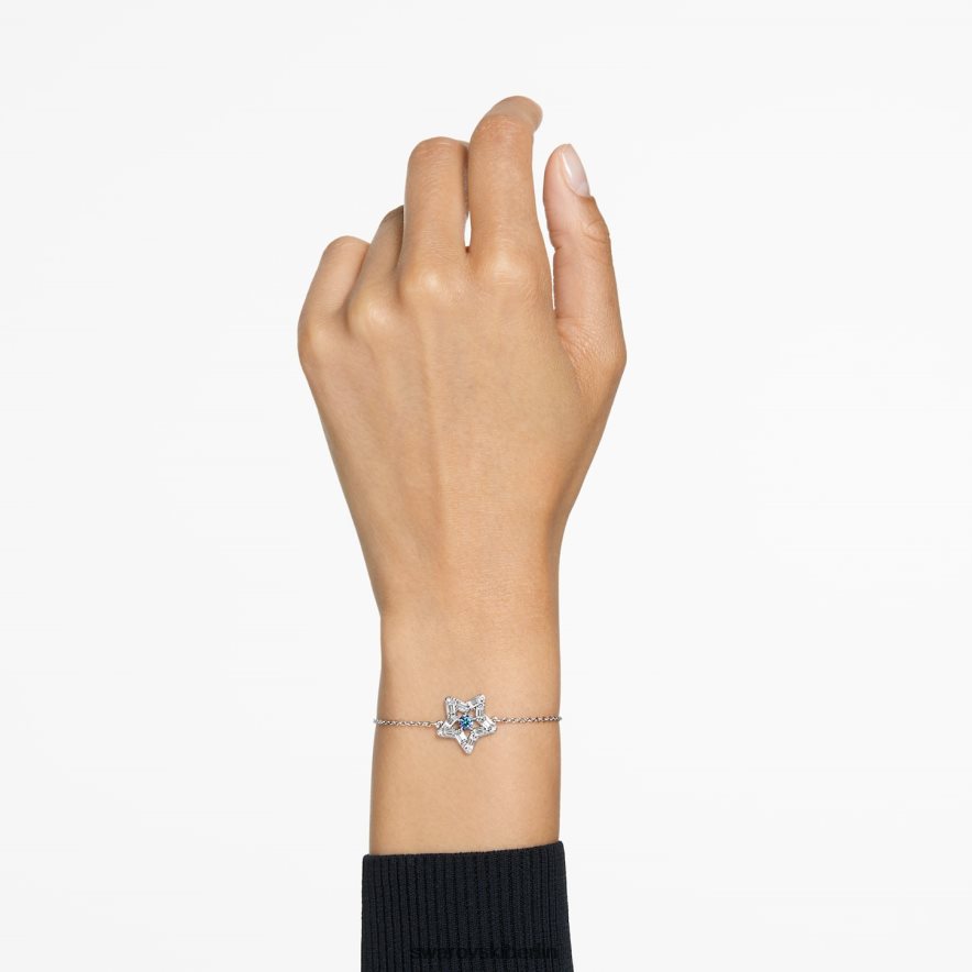Swarovski Stella-Armband Mischschliffe, Stern, blau, rhodiniert Schmuck HLT448527