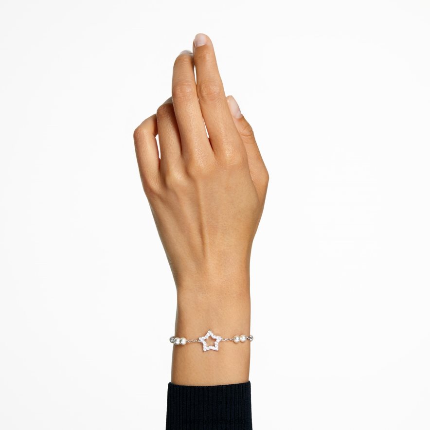 Swarovski Stella-Armband Pavé, Stern, weiß, rhodiniert Schmuck HLT448507