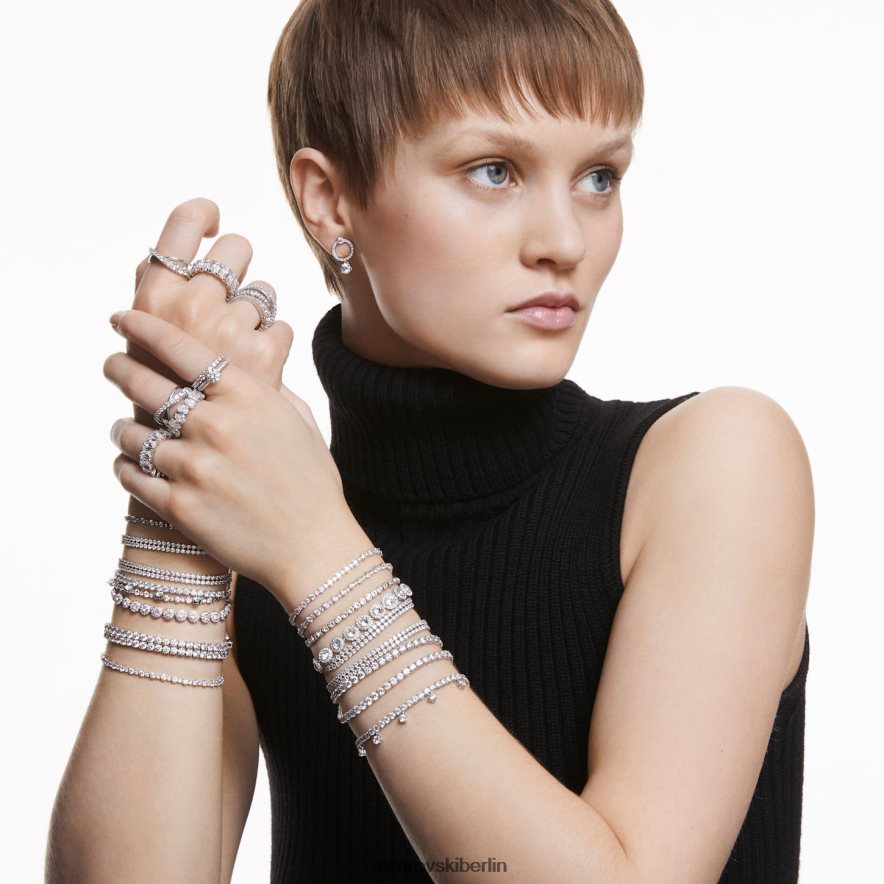 Swarovski dezentes Armband Rundschliff, weiß, rhodiniert Schmuck HLT448474