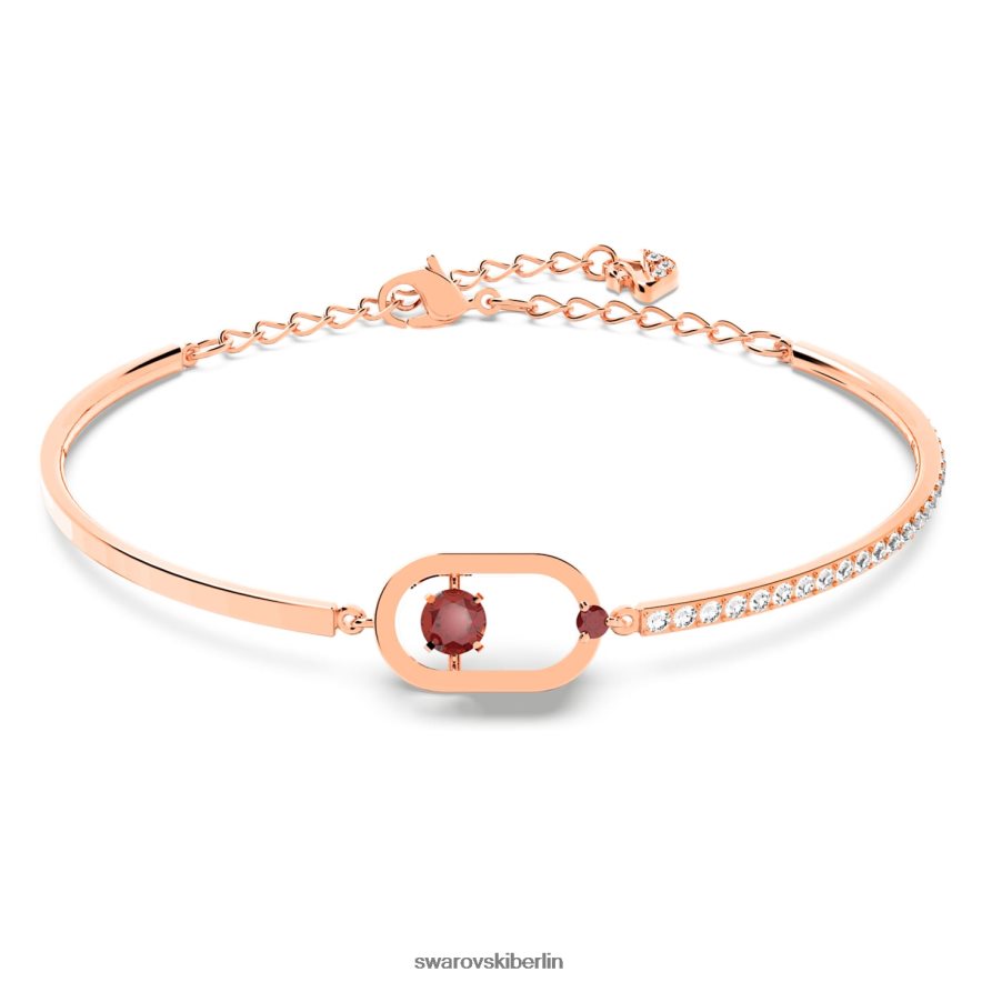 Swarovski funkelndes Tanzarmband runder Schliff, ovale Form, rot, rosévergoldet Schmuck HLT448640