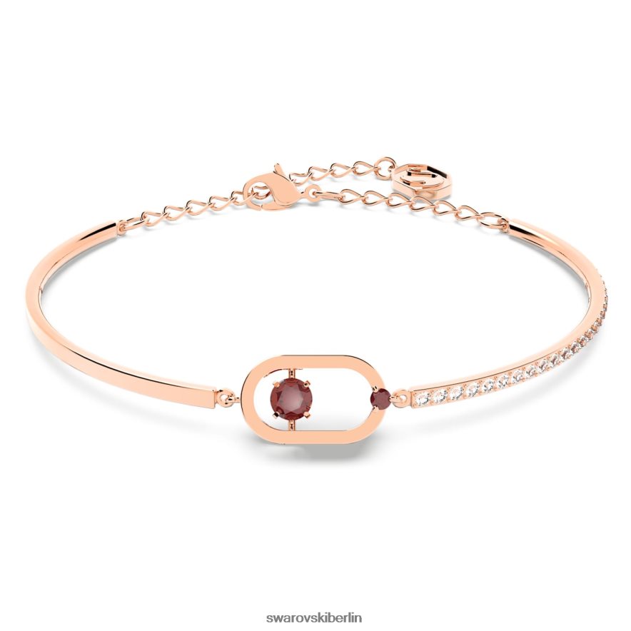 Swarovski funkelndes Tanzarmband runder Schliff, ovale Form, rot, rosévergoldet Schmuck HLT448647