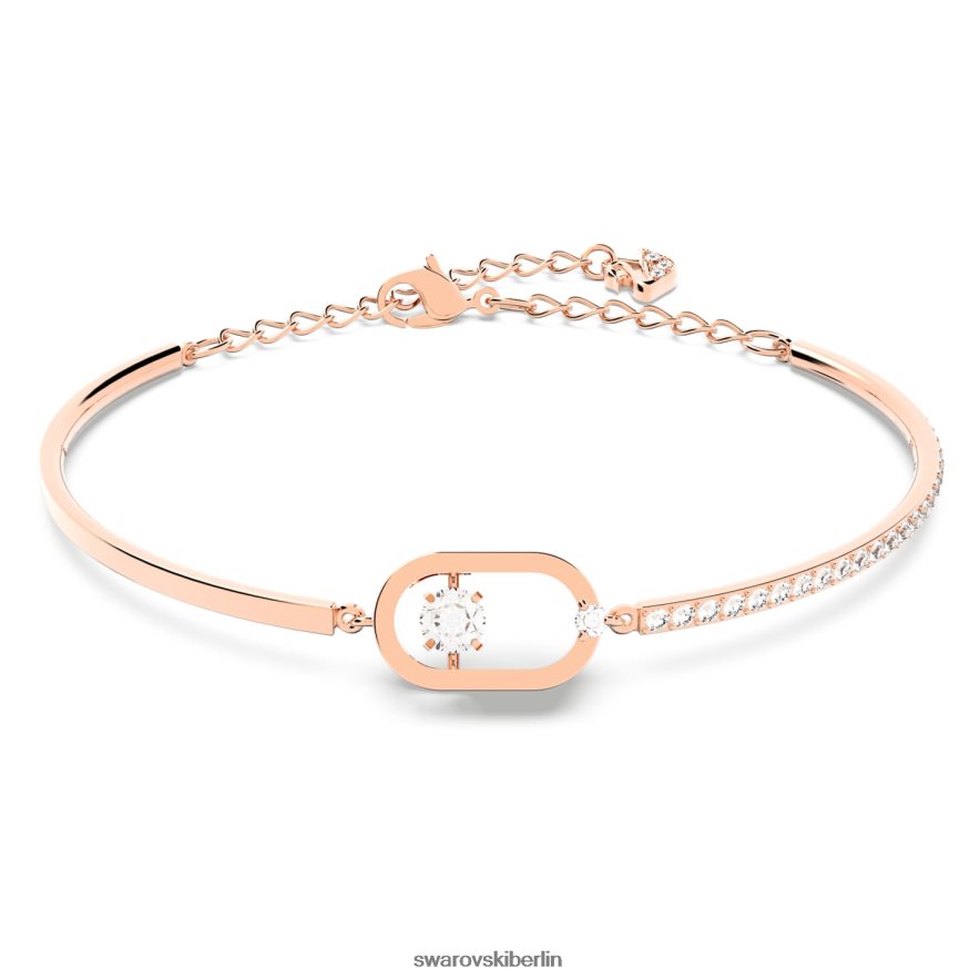Swarovski funkelndes Tanzarmband runder Schliff, ovale Form, weiß, rosévergoldet Schmuck HLT448614