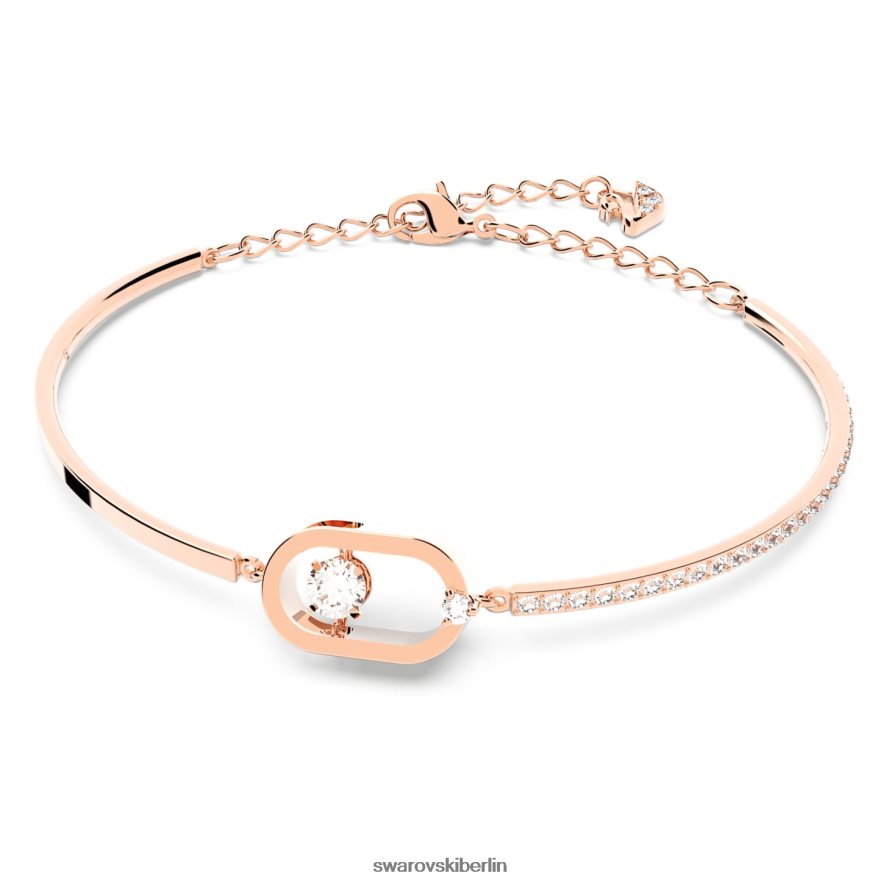 Swarovski funkelndes Tanzarmband runder Schliff, ovale Form, weiß, rosévergoldet Schmuck HLT448614