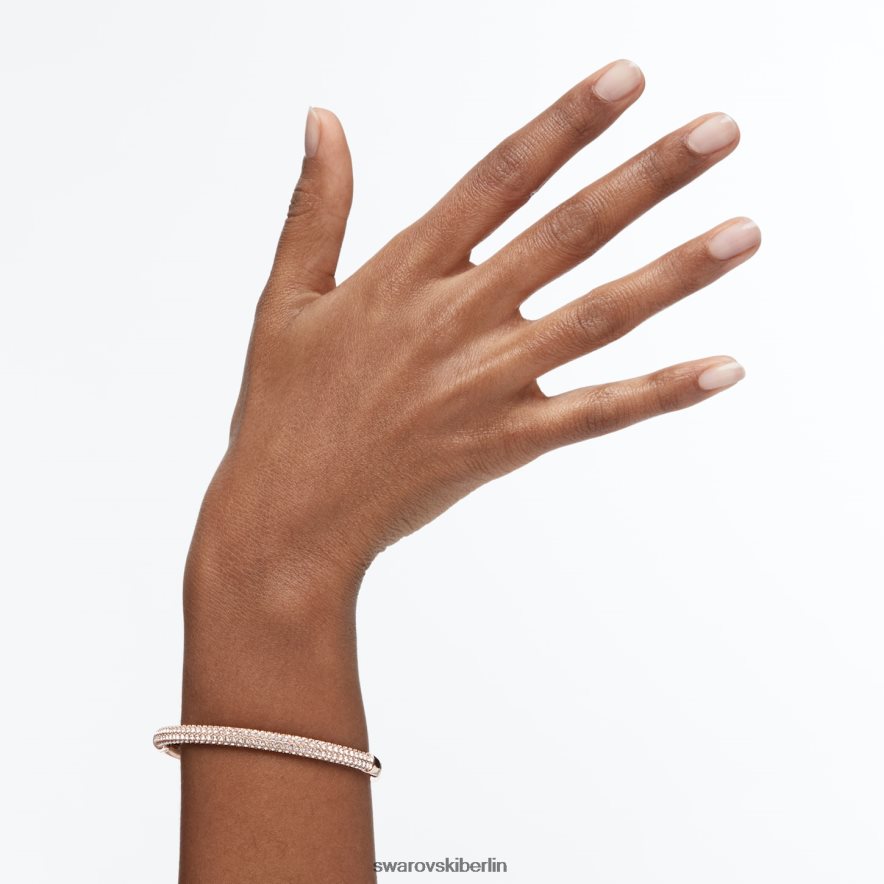 Swarovski Armreif aus Stein weiß, roségoldfarbenes Finish Schmuck HLT448599