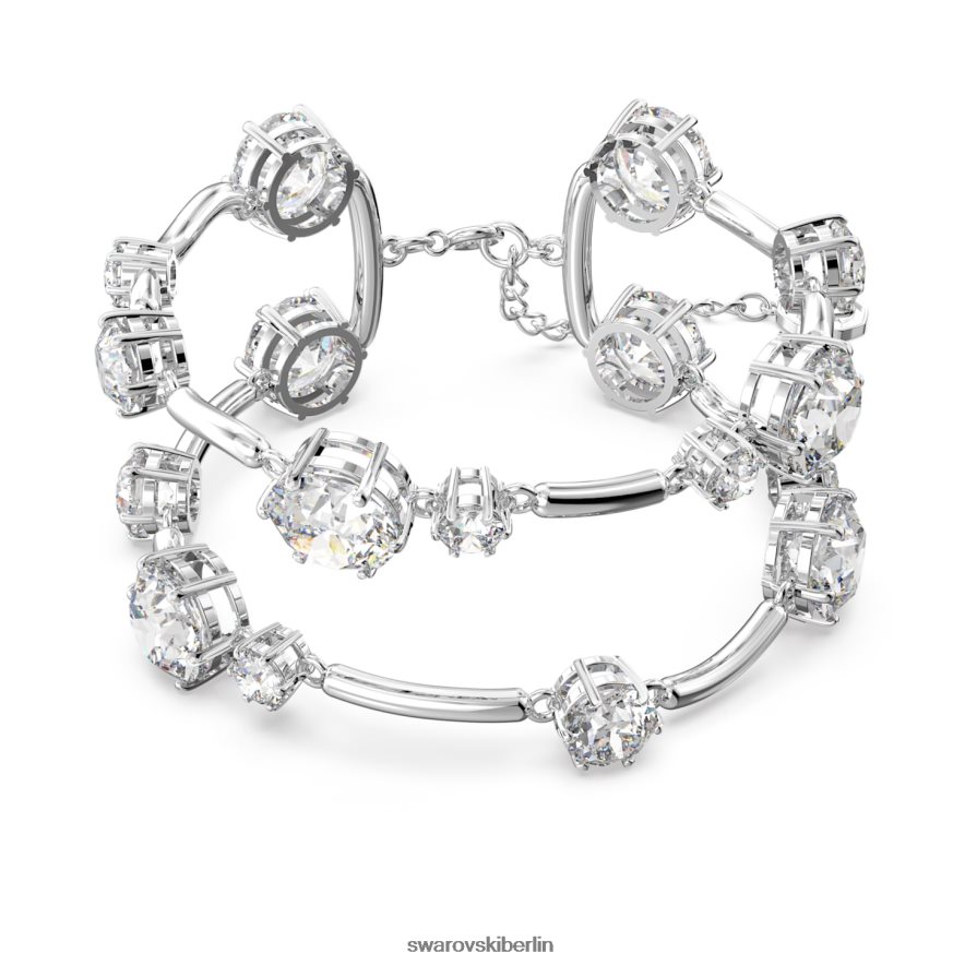 Swarovski Constella Doppelarmreif Rundschliff, weiß, rhodiniert Schmuck HLT448612