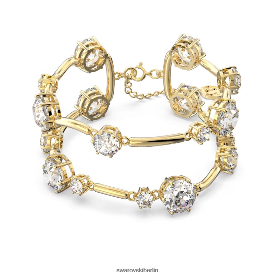 Swarovski Constella Doppelarmreif Rundschliff, weiß, vergoldet Schmuck HLT448625