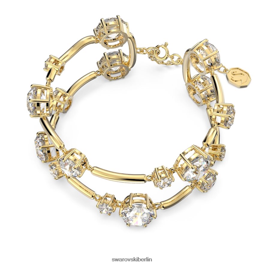 Swarovski Constella Doppelarmreif Rundschliff, weiß, vergoldet Schmuck HLT448625