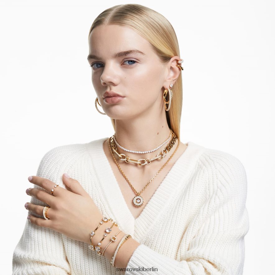 Swarovski Constella Doppelarmreif Rundschliff, weiß, vergoldet Schmuck HLT448625