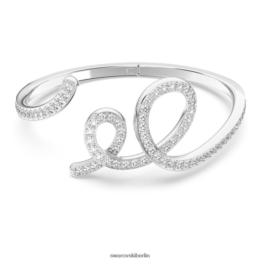 Swarovski Fluenta-Armreif neu entzündete Kristalle, weiß, rhodiniert Schmuck HLT448646