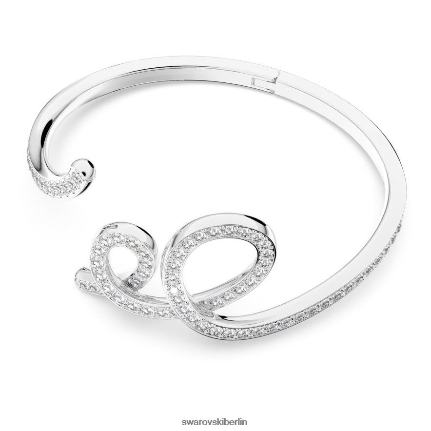 Swarovski Fluenta-Armreif neu entzündete Kristalle, weiß, rhodiniert Schmuck HLT448646