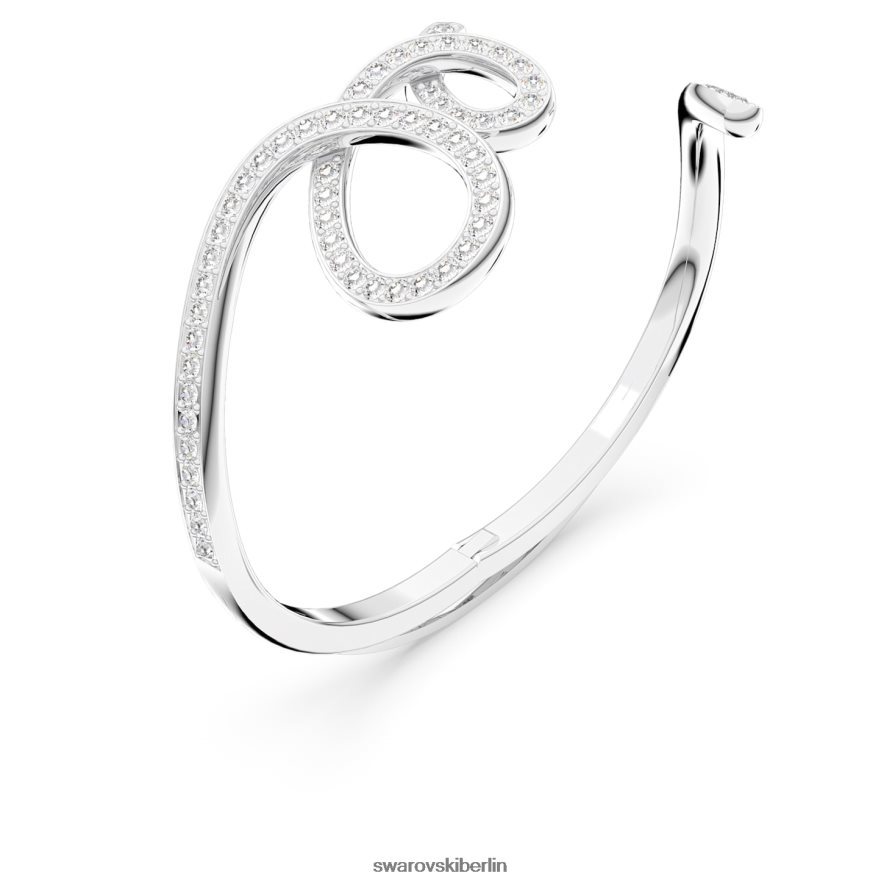 Swarovski Fluenta-Armreif neu entzündete Kristalle, weiß, rhodiniert Schmuck HLT448646