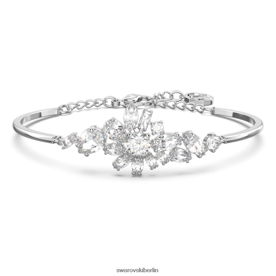 Swarovski Gema-Armreif Mischschliffe, Blume, weiß, rhodiniert Schmuck HLT448607