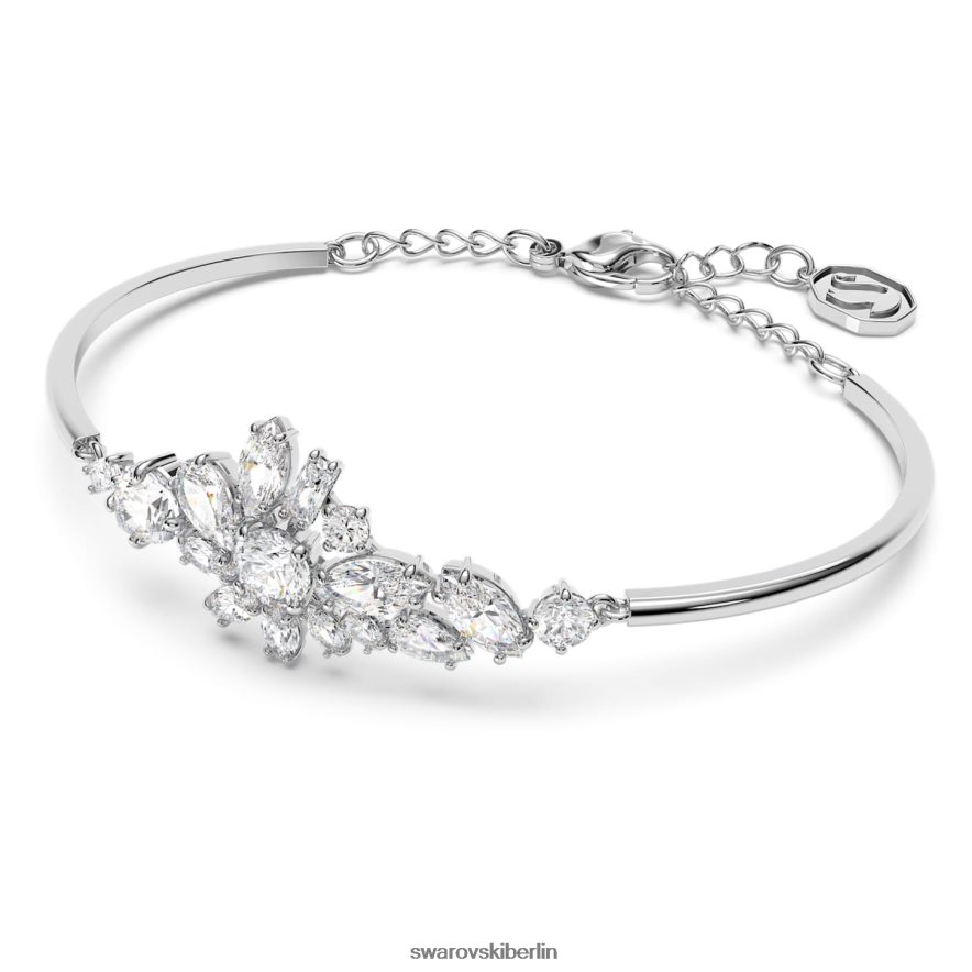 Swarovski Gema-Armreif Mischschliffe, Blume, weiß, rhodiniert Schmuck HLT448607
