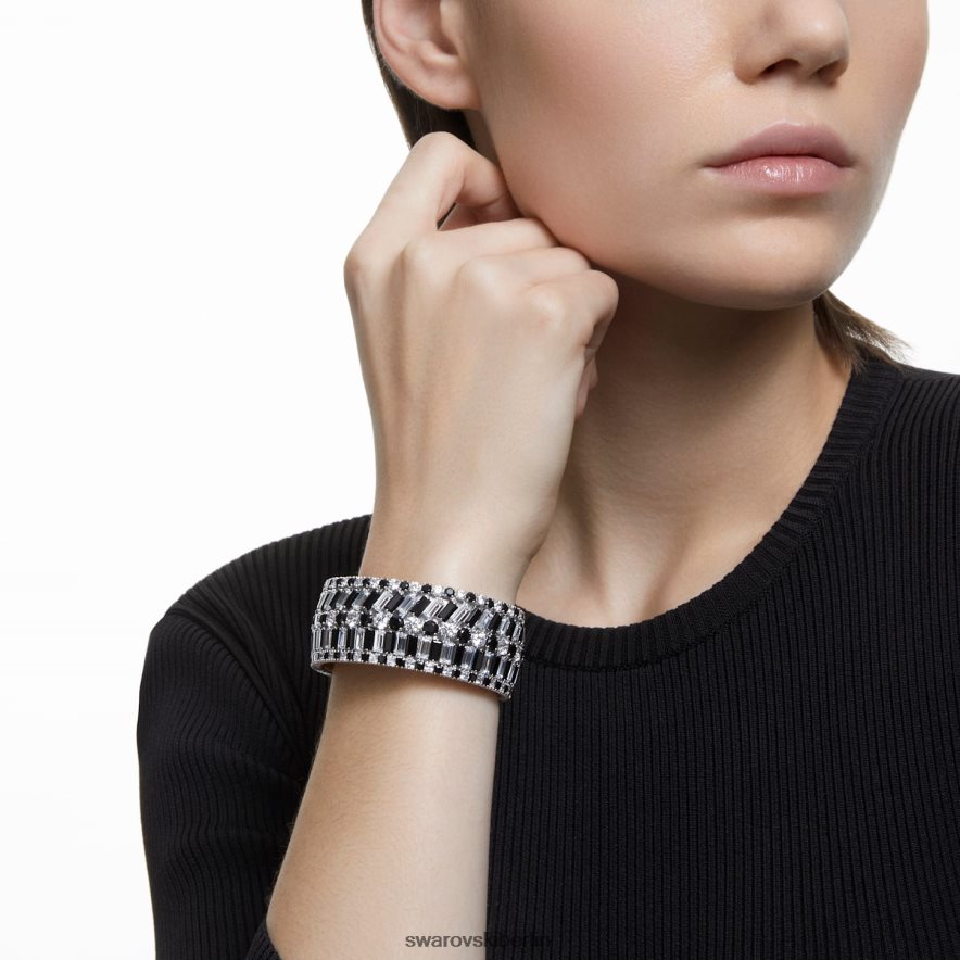 Swarovski Hyperbelmanschette Mischschliffe, schwarz, rhodiniert Schmuck HLT448626
