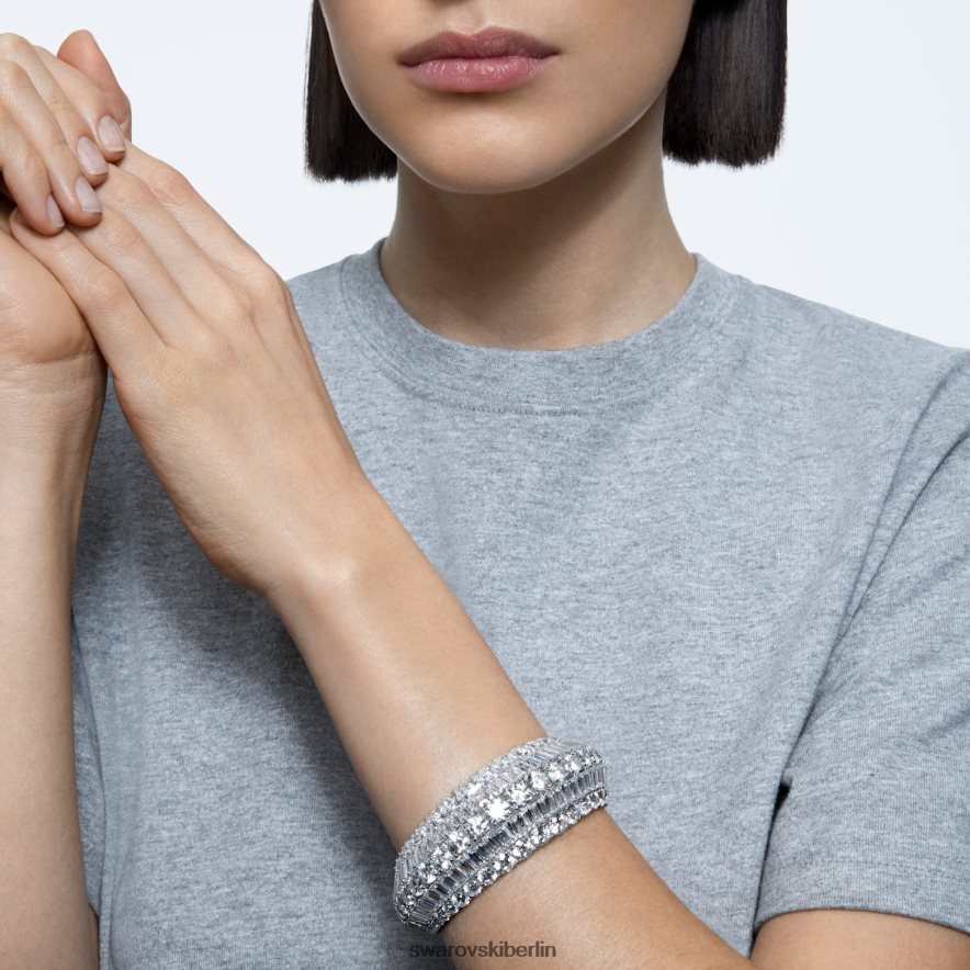 Swarovski Hyperbelmanschette Mischschliffe, weiß, rhodiniert Schmuck HLT448619