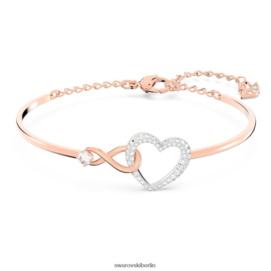 Swarovski Infinity-Armreif Unendlichkeit und Herz, weiß, Metallmix-Finish Schmuck HLT448499