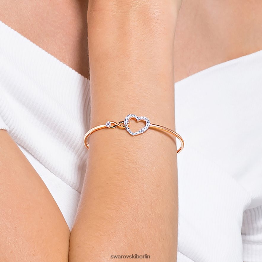Swarovski Infinity-Armreif Unendlichkeit und Herz, weiß, Metallmix-Finish Schmuck HLT448499