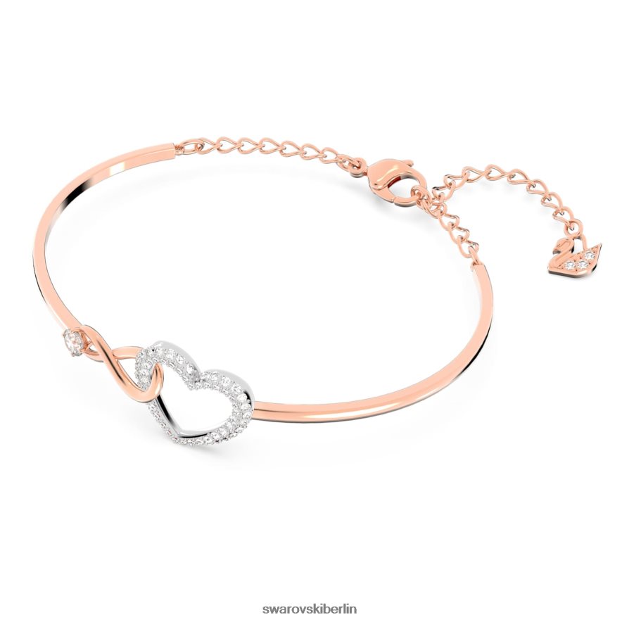 Swarovski Infinity-Armreif Unendlichkeit und Herz, weiß, Metallmix-Finish Schmuck HLT448499