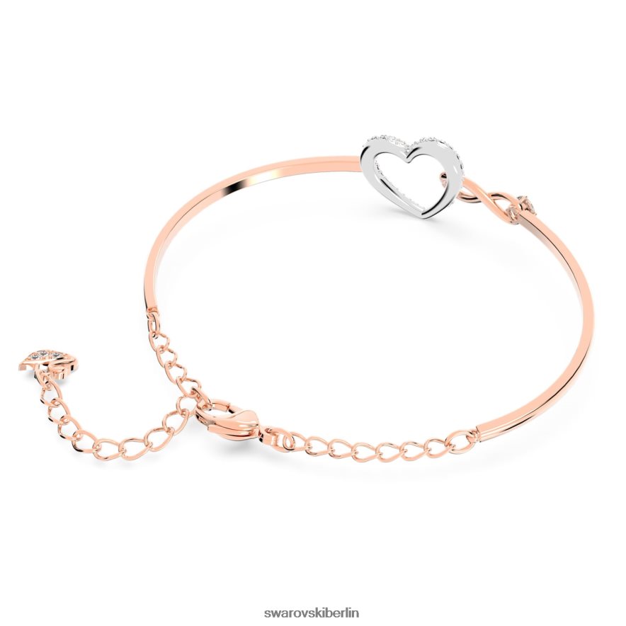 Swarovski Infinity-Armreif Unendlichkeit und Herz, weiß, Metallmix-Finish Schmuck HLT448499
