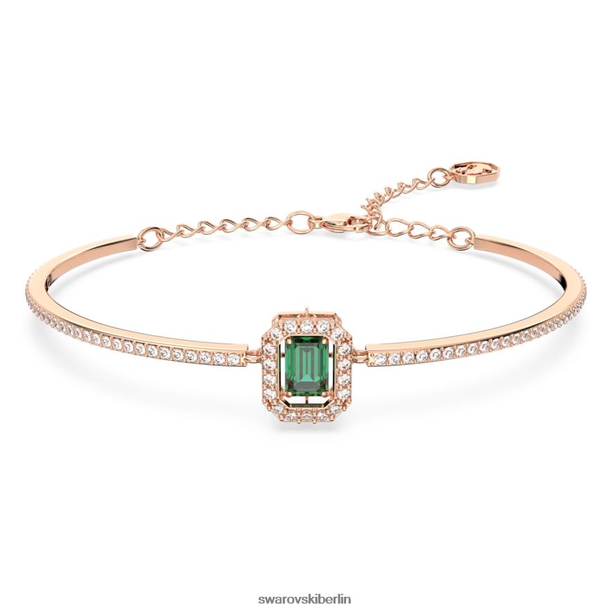 Swarovski Millennium-Armreif Achteckschliff, Pavé, grün, rosévergoldet Schmuck HLT448523