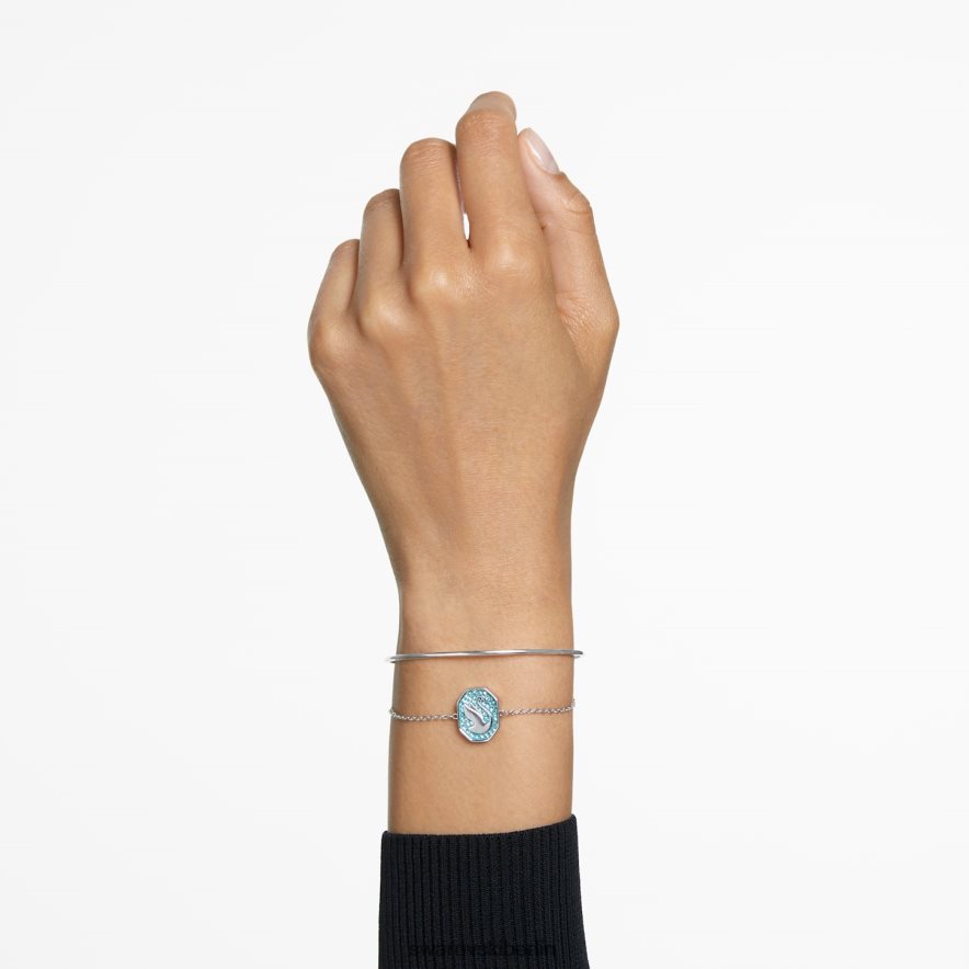 Swarovski Signum-Armreif Schwan, blau, rhodiniert Schmuck HLT448642