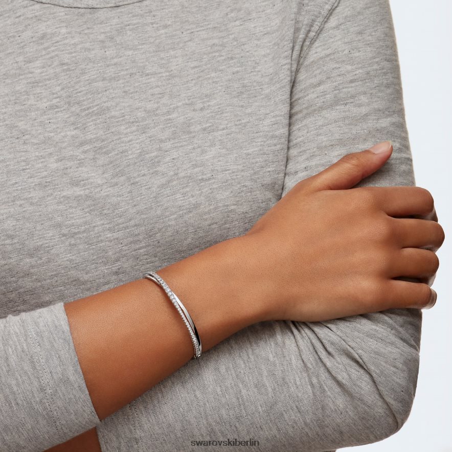 Swarovski Twist-Armreif weiß, rhodiniert Schmuck HLT448592
