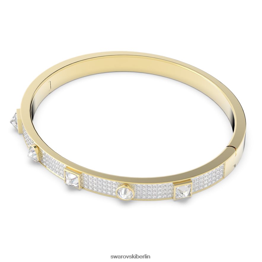 Swarovski aufregender Armreif Mischschliffe, Pavé, weiß, vergoldet Schmuck HLT448628