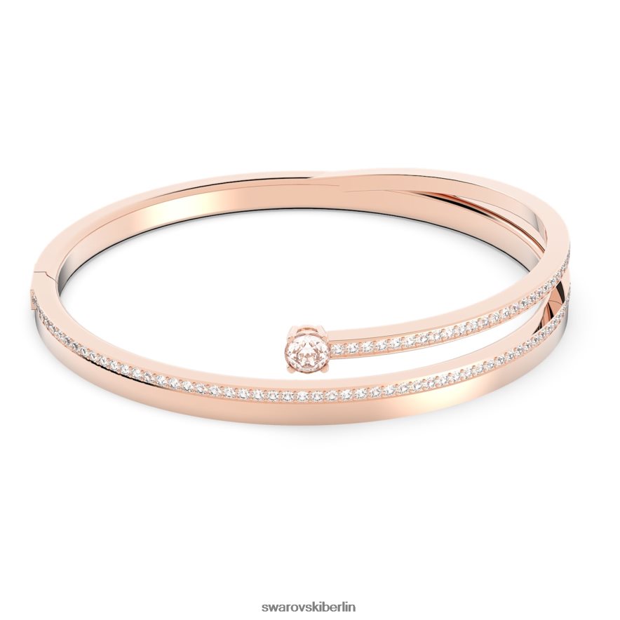 Swarovski frischer Armreif Rundschliff, weiß, rosévergoldet Schmuck HLT448623