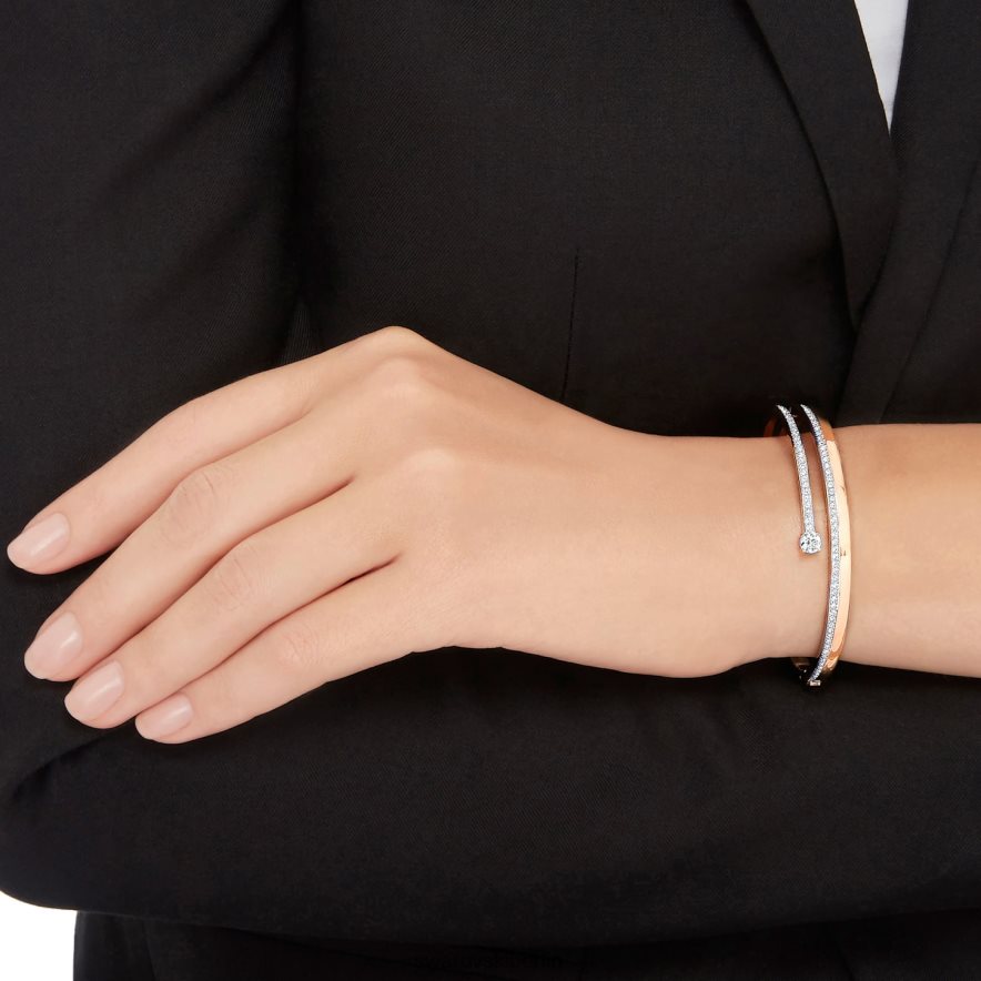 Swarovski frischer Armreif Rundschliff, weiß, rosévergoldet Schmuck HLT448623
