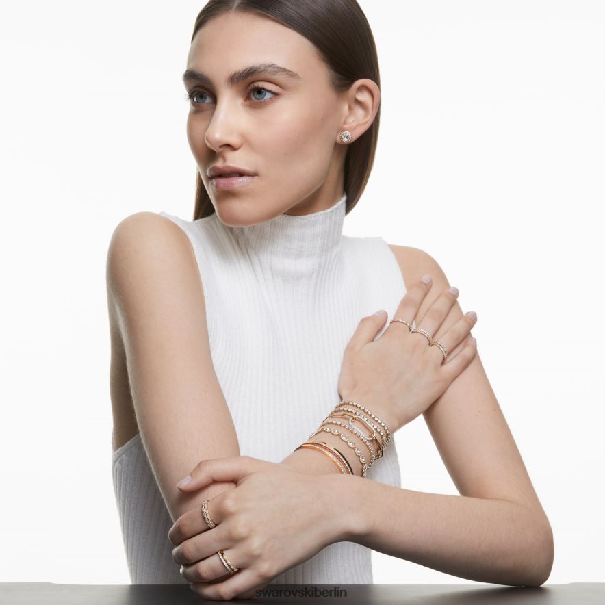 Swarovski frischer Armreif Rundschliff, weiß, rosévergoldet Schmuck HLT448623