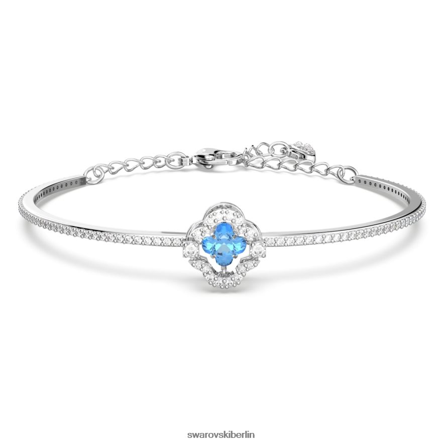 Swarovski funkelnder Tanz-Armreif Kleeblatt, blau, rhodiniert Schmuck HLT448641