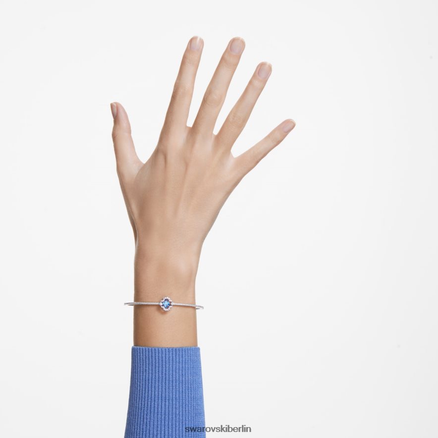 Swarovski funkelnder Tanz-Armreif Kleeblatt, blau, rhodiniert Schmuck HLT448641