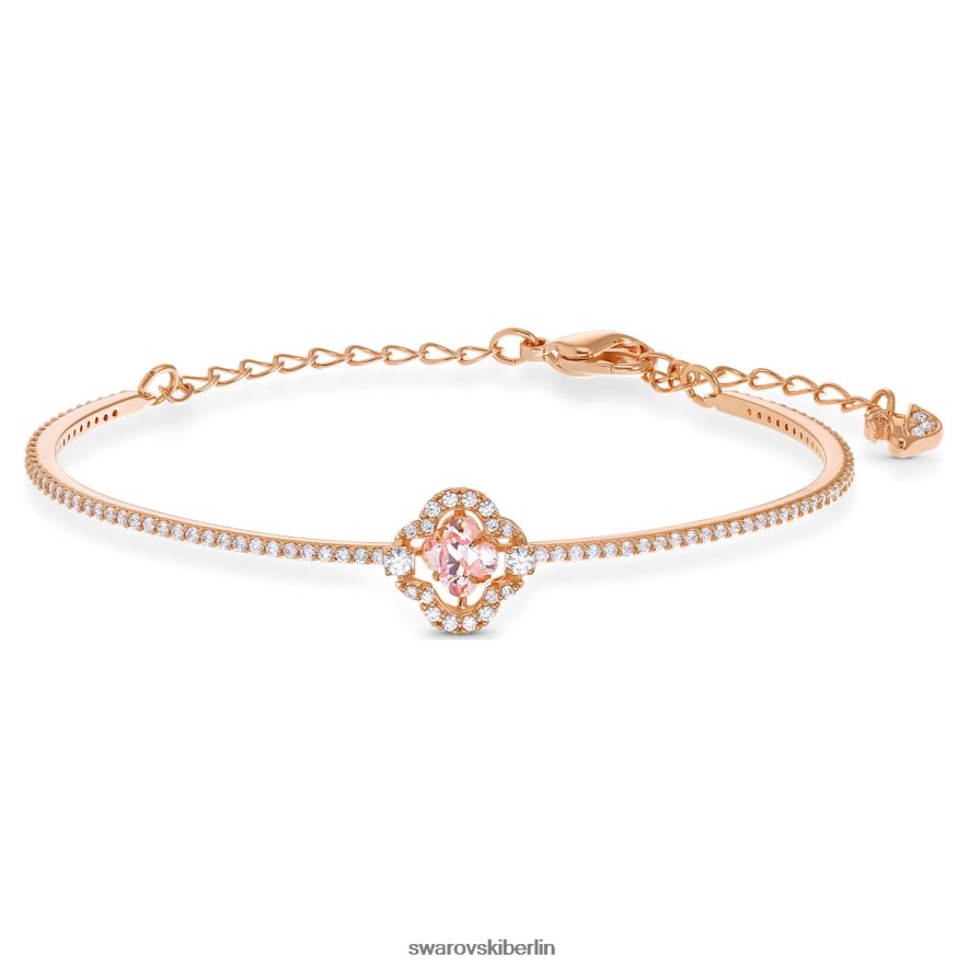 Swarovski funkelnder Tanz-Armreif Kleeblatt, rosa, rosévergoldet Schmuck HLT448643