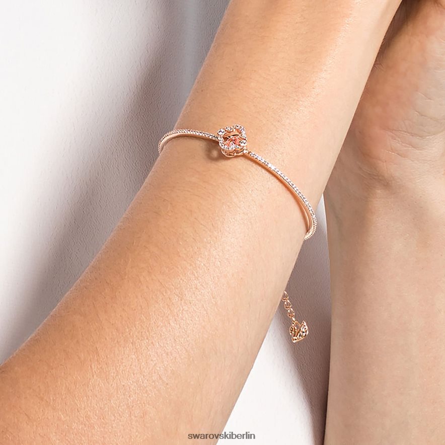 Swarovski funkelnder Tanz-Armreif Kleeblatt, rosa, rosévergoldet Schmuck HLT448643