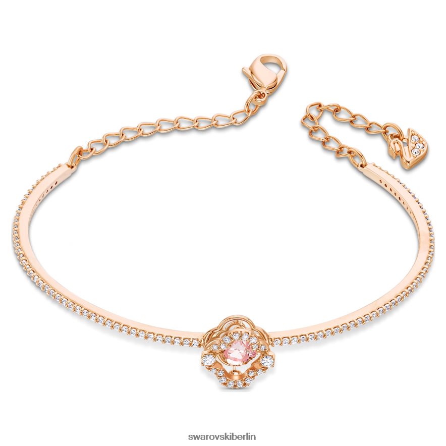 Swarovski funkelnder Tanz-Armreif Kleeblatt, rosa, rosévergoldet Schmuck HLT448643